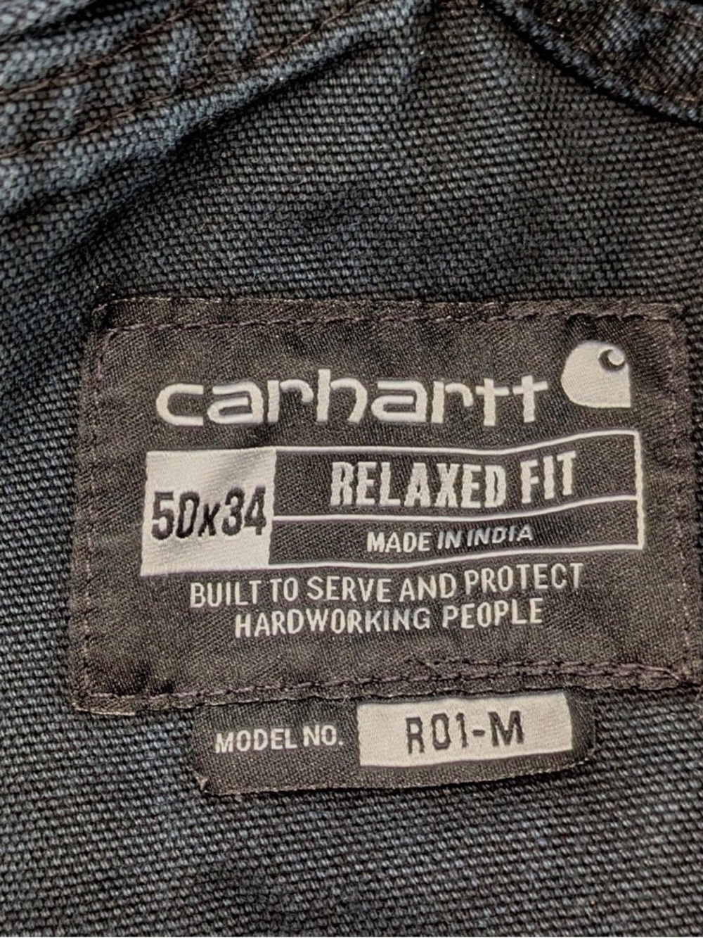 Carhartt Black Duck Bib Overalls | Men’s 50x34 Relaxed Fit | Black Work Worn - Picture 5 of 5